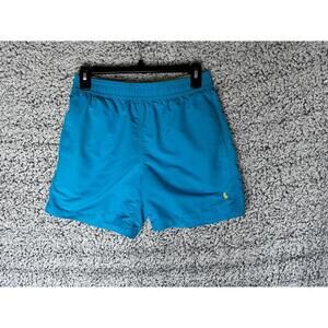 Polo Ralph Lauren Swim Trunks Mens Small Blue Mesh Lined Elastic Waist